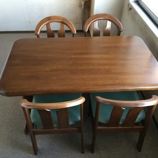 [サイズ等追加] 古いダイニングテーブル＆椅子セット