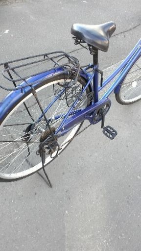 紺色自転車27インチ　六段切替