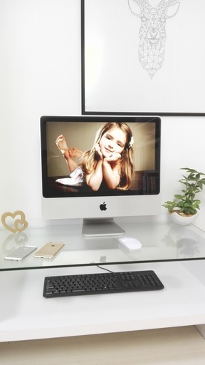 Apple　iMac①　美品　デスクトップ一体型　500G大容量　20インチ　ATI Radeon HD core2　2.4GHz　メモリ4G　X Lion　10.7.5　Webカメラ　マイク内蔵　キーボード＆薄型ワイヤレスマウス付き　無線LAN　Wi-Fi対応 　DVDドライブ