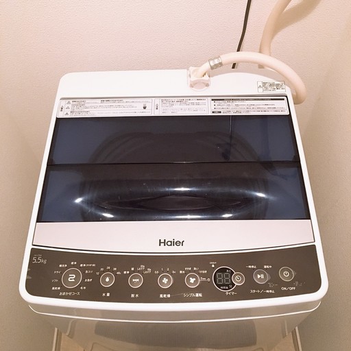 再募集！】ハイアール 5.5kg 全自動洗濯機 ブラックHaier JW-C55A-K - 洗濯機