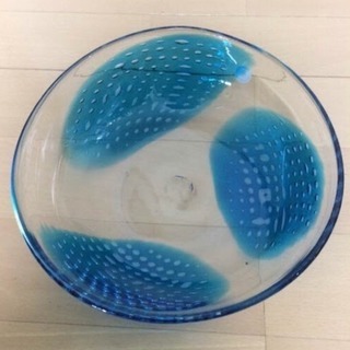 琉球ガラス お皿 青1