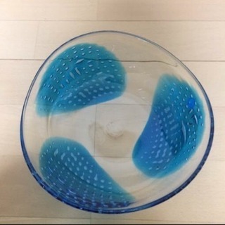 琉球ガラス お皿 青2