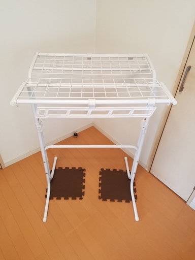 スライド式ハンガーラック☆ホワイト（タンス収納も可）美品