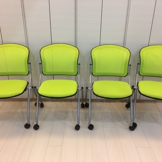 【無料】オフィスチェア 4脚セット 椅子 会議室 事務所