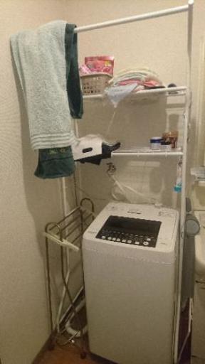 洗濯機+タオルラック+タオルかけセット