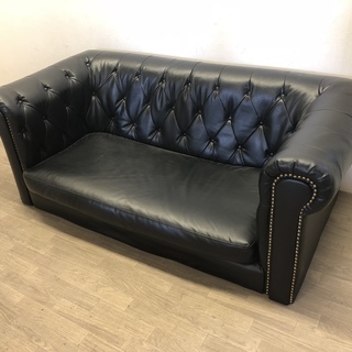 【美品】2人掛けソファー　黒 1240001031113_1.jpg