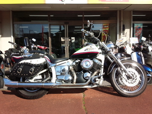 NO.2004 ドラッグスター４００ (DRAGSTAR) ２ｉｎ１クラシックマフラー　サイドバック　☆彡