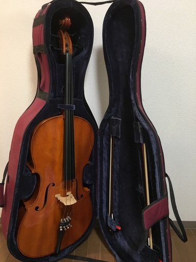 チェロ アンダルシア AC-30C 弓 セミハードケース付き (うるち) 宮崎台の弦楽器、ギターの中古あげます・譲ります｜ジモティーで不用品の処分