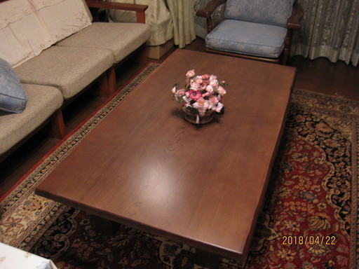 カリモク★★座卓　センターテーブル/ローテーブル　木製　ダークブラウン★★重厚　高さ35cm