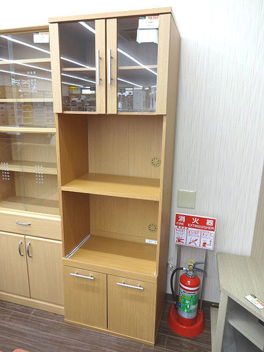 札幌 引き取り キッチンボード 明るめ木目 キッチン収納 食器棚