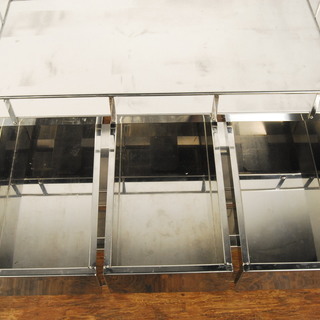 ステンレス　ワゴン　医療用　引出し3個　3段　両方手すり付き　車輪付　カート　作業台　病院　アントレ