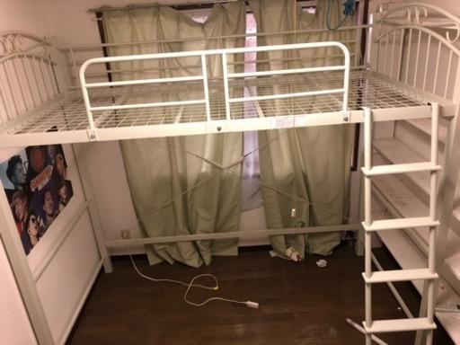 美品 ロフトベッド ホワイト