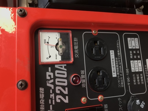 発電機 デンヨーニューパワー 2200A GA-2206A 22A 2,2kVA 60Hz 100V ガソリン