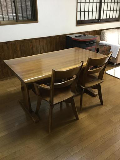 木製ダイニングテーブル（ベンチ追加）