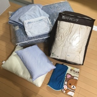 【中古】布団セット 9点 西川 シングルサイズ