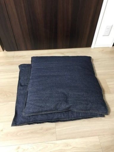 無印良品 デニム地カバー付き座布団 アラウージョ 神崎川のカーペット マット ラグの中古あげます 譲ります ジモティーで不用品の処分