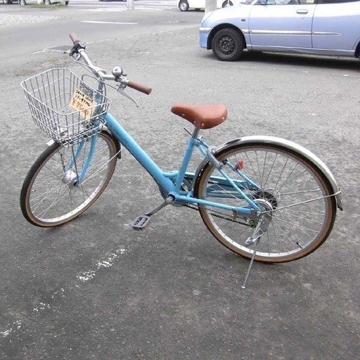 自転車 24インチ 水色 6段切替 シティサイクル 札幌 西区 西野