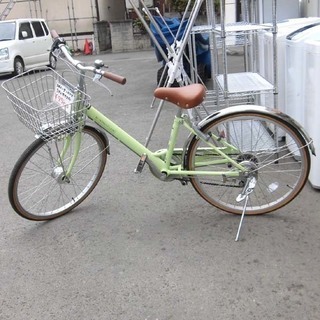 自転車 24インチ 黄緑 6段切替 シティサイクル 札幌 西区 西野