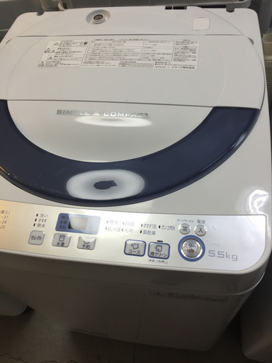 【送料無料・設置無料サービス有り】洗濯機 2016年製 SHARP ES-GE55R-H 中古