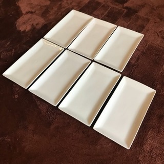 白くて長方形のお皿×７枚セット