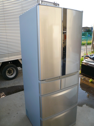 日立 HITACHI R-F520D（SH）型 大型冷蔵庫 517L 6ドア 真空チルド 14年製 