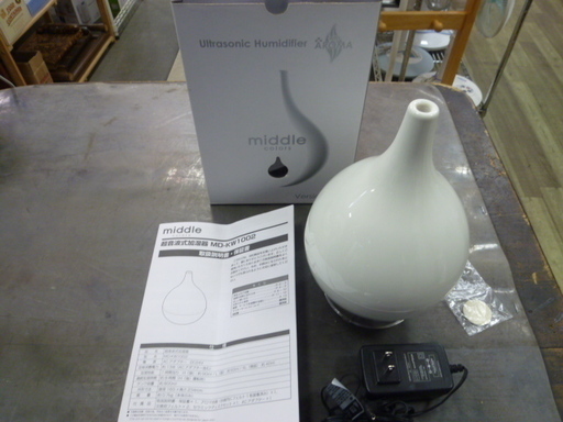 R 中古 middle colors 超音波式加湿器 ホワイト MD-KW1002