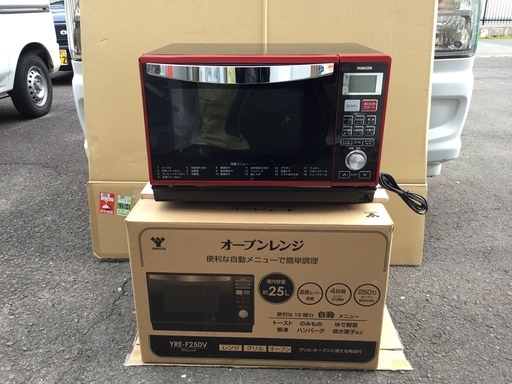 美品＞山善・オーブンレンジ 25L  レッド YRE-F250V(R)