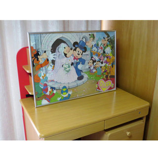 ミッキーミニーディズニーウェディングパズル完成品 フレーム 付き幅８４ｃｍ高さ６０ｃｍ とまと 羽島市役所前のパズル の中古あげます 譲ります ジモティーで不用品の処分