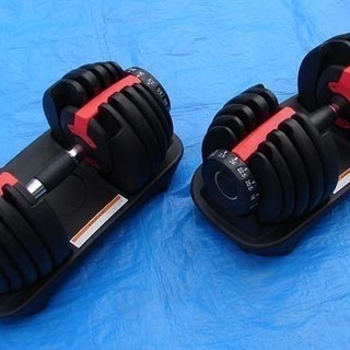 中古美品　可変式 ダンベル 15段階調整24kg ｘ２個 ダンベル 可変式 24kg 2個 可変式ダンベル 15段階調整 - メルカリ