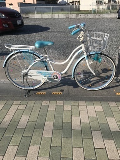 ミヤタ、２４インチ女の子用、パールホワイト　最低椅子の高さ63センチから新品同様に綺麗です