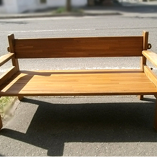 札幌【木製ベンチ 2.5～3人用】天然木 ガーデンチェア リビングソファ