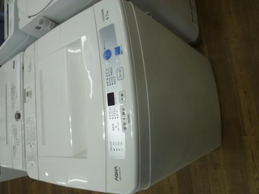 R 中古 AQUA 4.5kg 全自動洗濯機 AQW-S45C 2015年製