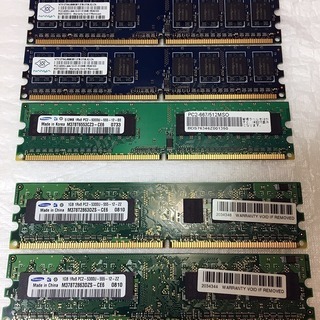 DDR2メモリ 4200U,5300U 1Gx2,512Mx3