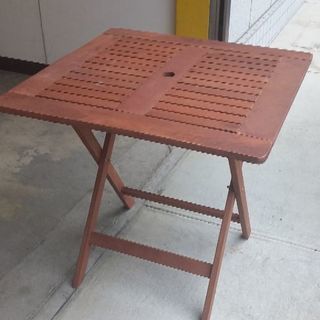 木製　折り畳み式　ガーデンテーブル