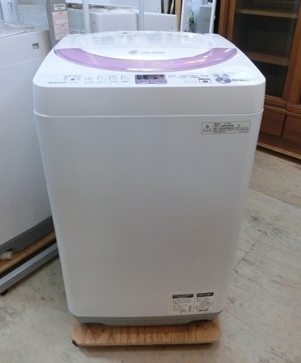 SHARP　6.0㎏　穴無ステンレス槽　全自動洗濯機　2013年製　ES-GE60N　中古品