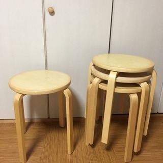 中古 IKEA スツール ４脚セット