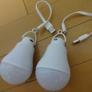 ★2個セット★充電式 LED モバイルバッテリーライト 電球型 ...