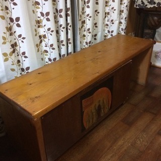 カントリー調家具、収納付きベンチ、中古