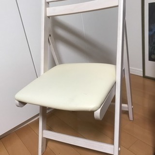 折りたたみ椅子 木製ホワイト 1脚