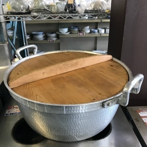 アルミ 両手鍋 51cm 木蓋付