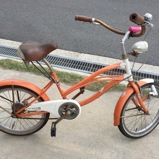 中古自転車【ジャンク】オレンジ色の20インチ