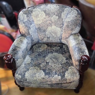 Karimoku/カリモク 1人掛けチェア ソファ 布張り 花柄 アームチェア
