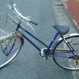 ジャンク品　中古自転車　青