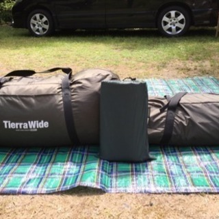 川キャンパル テント ティエラワイド（６〜７人用）&PVCマルチシート&ルーフフライシート付き