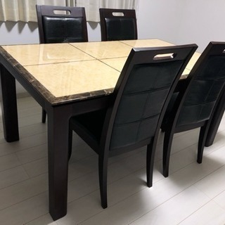 美品🌟大理石ダイニング5点セット