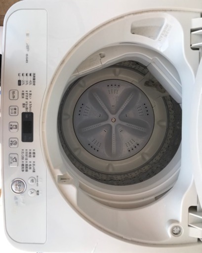【中古】1年半使用  SHARP ES-G4E3-KW 全自動 電気洗濯機 4.5kg 2016年製 キーワードホワイト