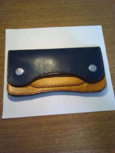 【ハンドメイド品】ヌメ革のトラッカーウォレット