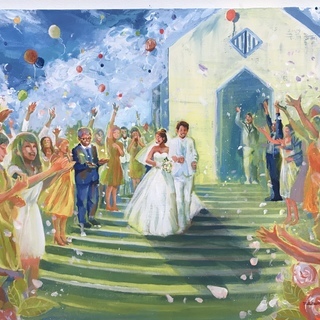 結婚式の新しい演出！『結婚式を絵画で残す』 ウエディングライブペイントの画像