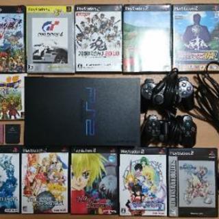 PS2本体ソフト11本コントローラ2個メモリーカード2枚(PS2...