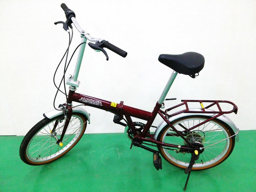 20インチ折りたたみ自転車　レッド　6段ギア